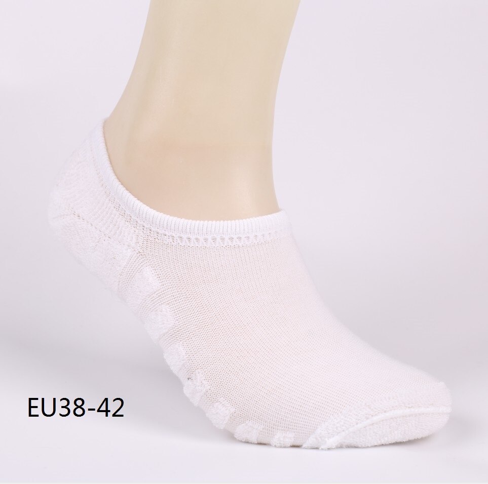 Chaussettes style serviette, invisible, pour homme, 6 pièces (3 paires), 3 couleurs/lot, matière coton, rayures, semelles anti-dérapantes, , , grande taille EU 43-46: WHITE