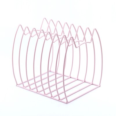1 Pc Nordic Metal Bookends Shelf Holder Triangle 9 Grid Wrought Iron Desktop Storage Rack Bookshelf File Magazine Rack Organizer: A
