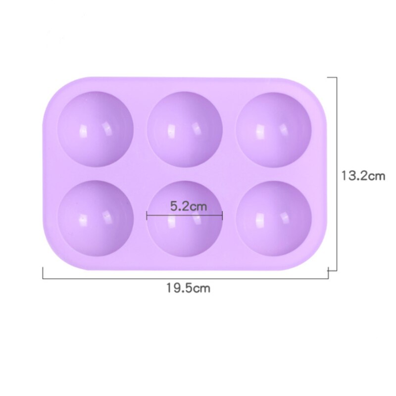 Puolipallo silikoni leivinmuotti leivontaan 3d leivonnaista suklaa puolipallo pallomuotti cupcake vuoka kakku tee itse muffini keittiötyökalu: -6 reikää