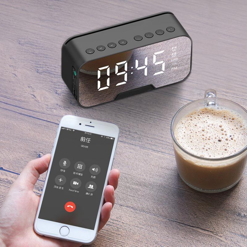 G10 Bluetooth altavoz alarma Digital LED reloj inalámbrico portátil altavoces Stereo Subwoofer con manos libres TF tarjeta AUX MP3 jugador