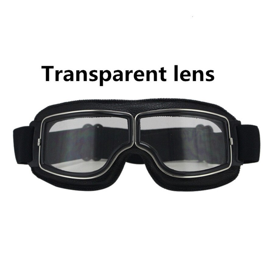 Latest Vintage Leather Motorcycle Goggles Collapsible Goggles Vintage Motorcycle Glasses Jet Pilot 4 Color Sunglasses