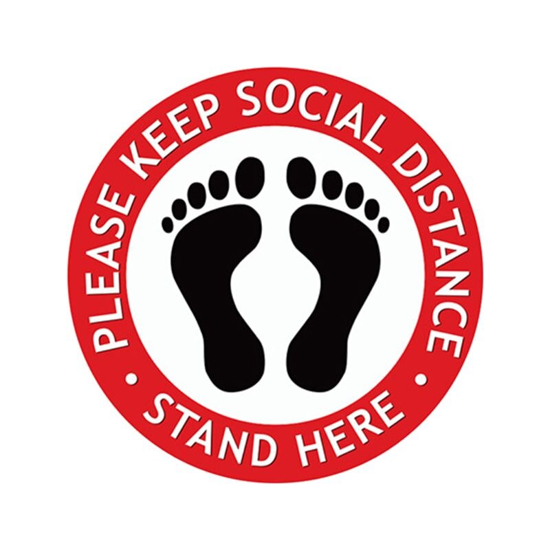 Round Waiting In Line Sticker Social Distance Keeping Safety Floor Sign People Gathering Control Adhesive Paster