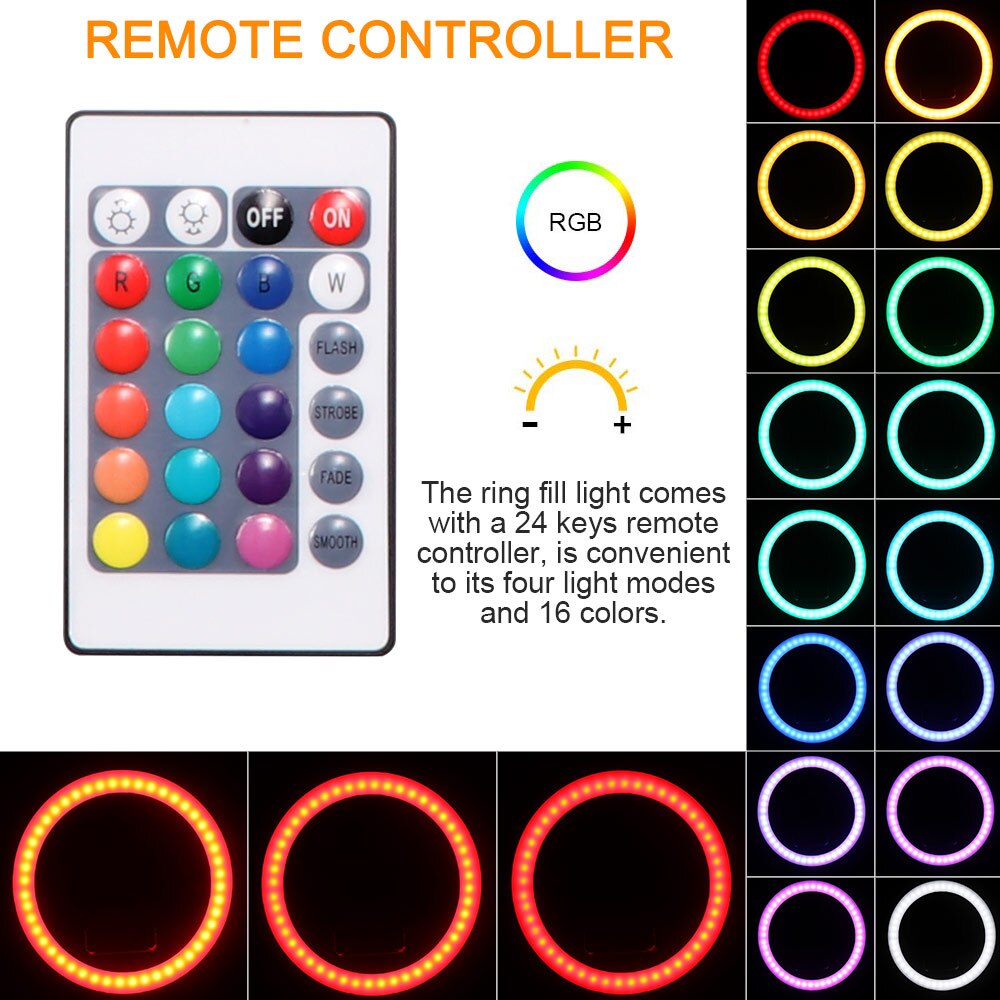Ring Fill Light Telescopic Tripod And Phone Clip Selfie Ring Tripod Remote Controlling Ring Fill Lamp for Makeup Live Studio