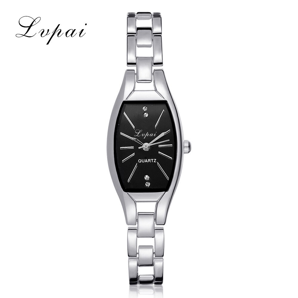 Lvpai Persoonlijkheid Horloge Hoofd Quartz Horloge, Elegante En Beknopte Horloge Met Diamant: Silver black