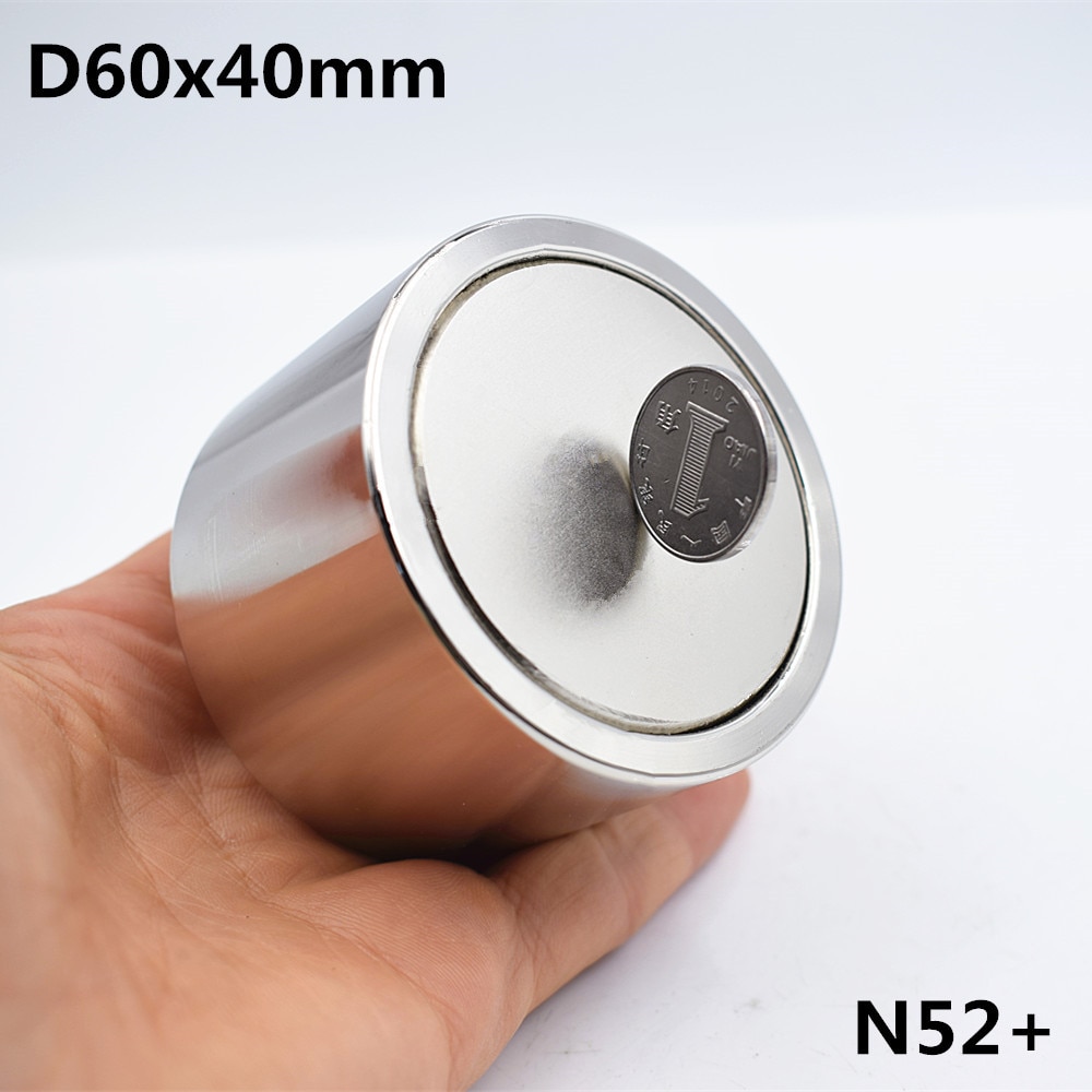 Neodymium magnet N52 D60x40 Super strong round magnet 250kg Rare Earth 60*40mm strongest permanent powerful magnetic steel cup