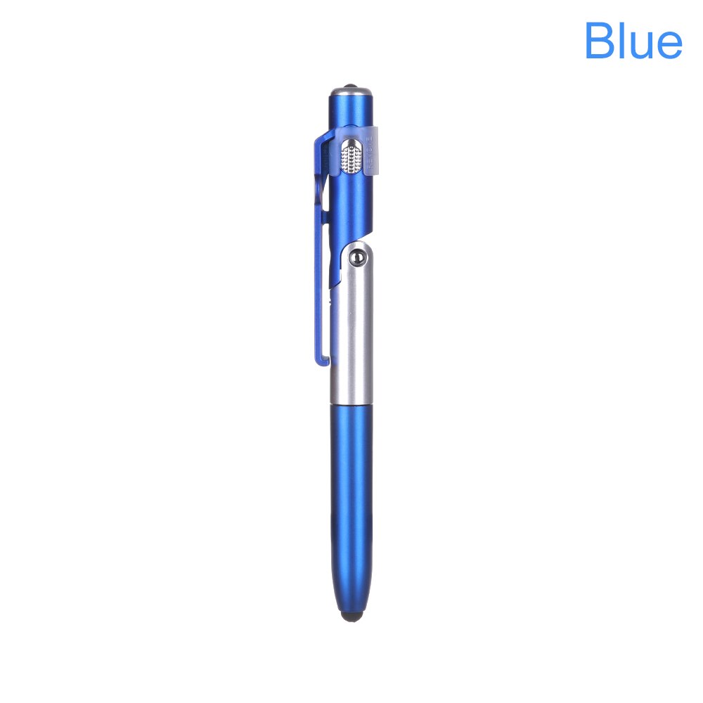 4-in-1 Electronic Folding Ballpoint Pen Screen Stylus Touch Pen Universal mini Capacitive Pen with LED For Tablet Cellphone: blue