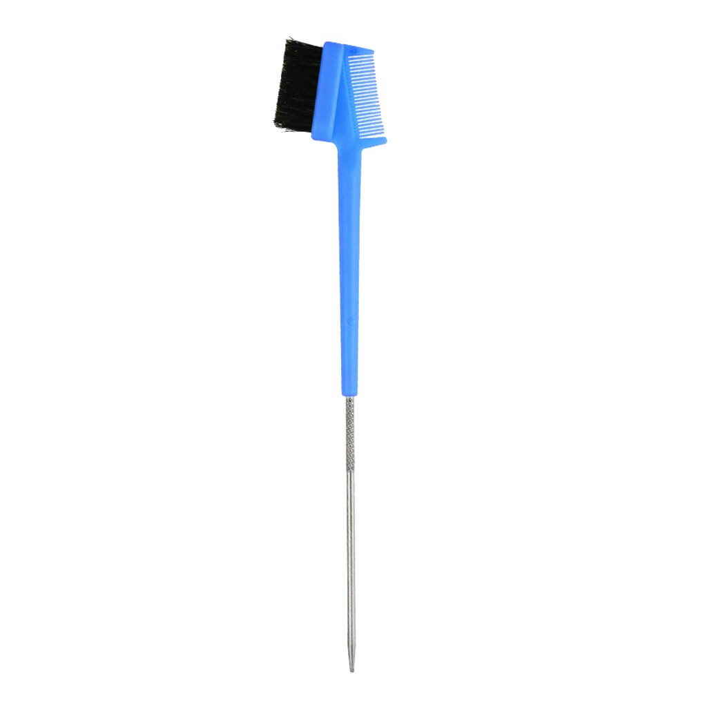 Pente de sobrancelha/controle de borda de cabelo escova cílios pente ferramenta de maquiagem: Blue