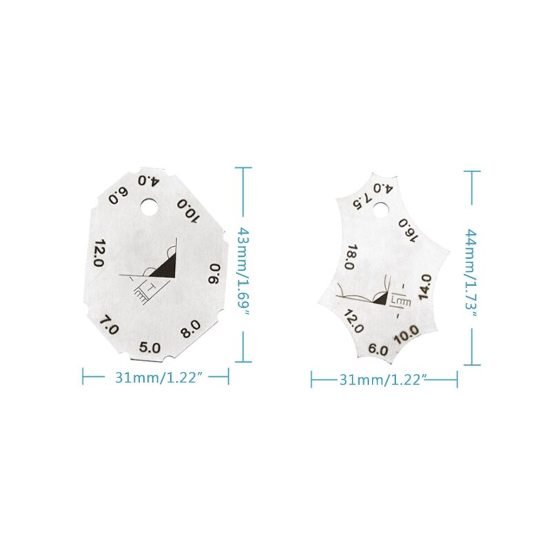 2 Pcs Welding Tools Stainless Steel Welding Gauge Inspection Weld Ulnare Ruler