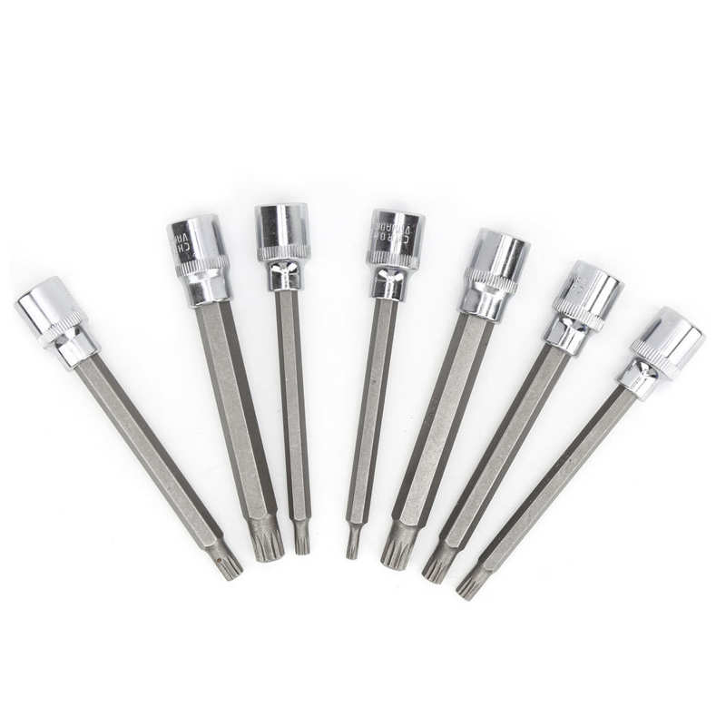 Car Repair Tool /set Extra Long Spline Bit With Toolbox Socket Bit -M10 3/8in Drive M6 M7 M8 M9 M10 for Air Impact Wrench