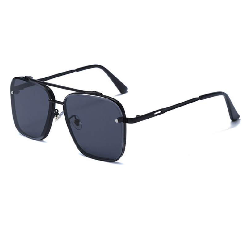 Gafas de sol de color degradado Gafas de sol con montura metálica grande para hombre Protección UV400 para mujer: Transparente