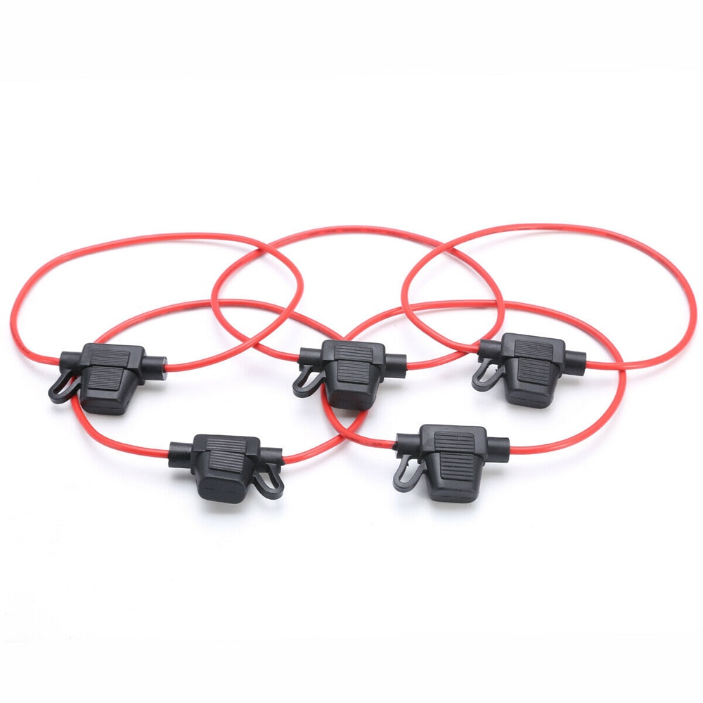 5pcs In Line Car Mini Blade Fuse Holder Splash-proof for 12V 30A Fuses Automotive Fuse Holder