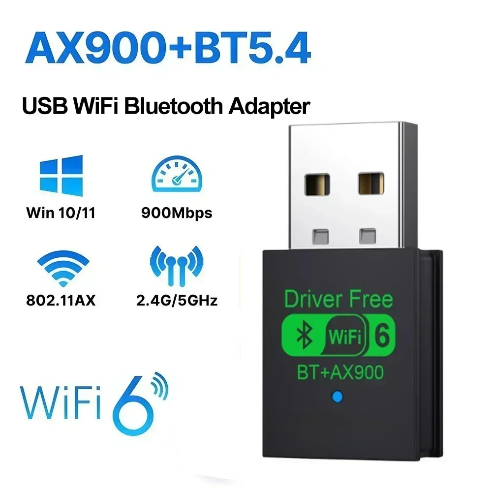 Ax900 adattatori usb wifi 6 bluetooth 5.4 2 in1 dongle dual band 2.4g e 5 ghz usb wifi rete wireless usb wlan ricevitore driver gratuito: Argento