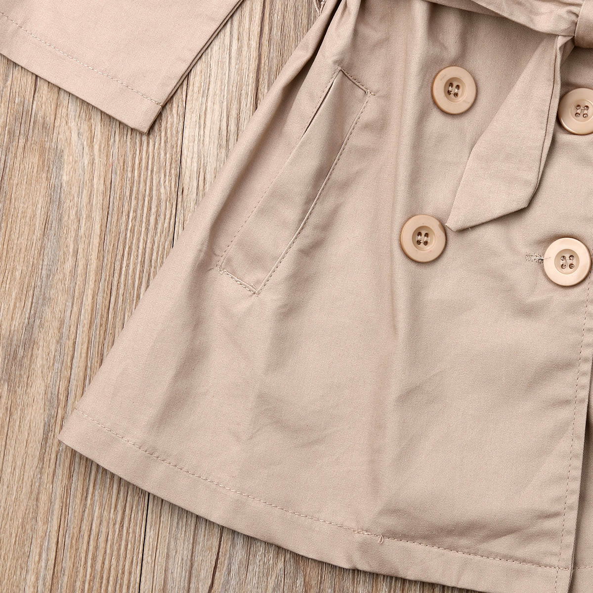 Children Girl Autumn Trench Coat Long Sleeve Outerwear Double Breasted Kids Girl Jacket