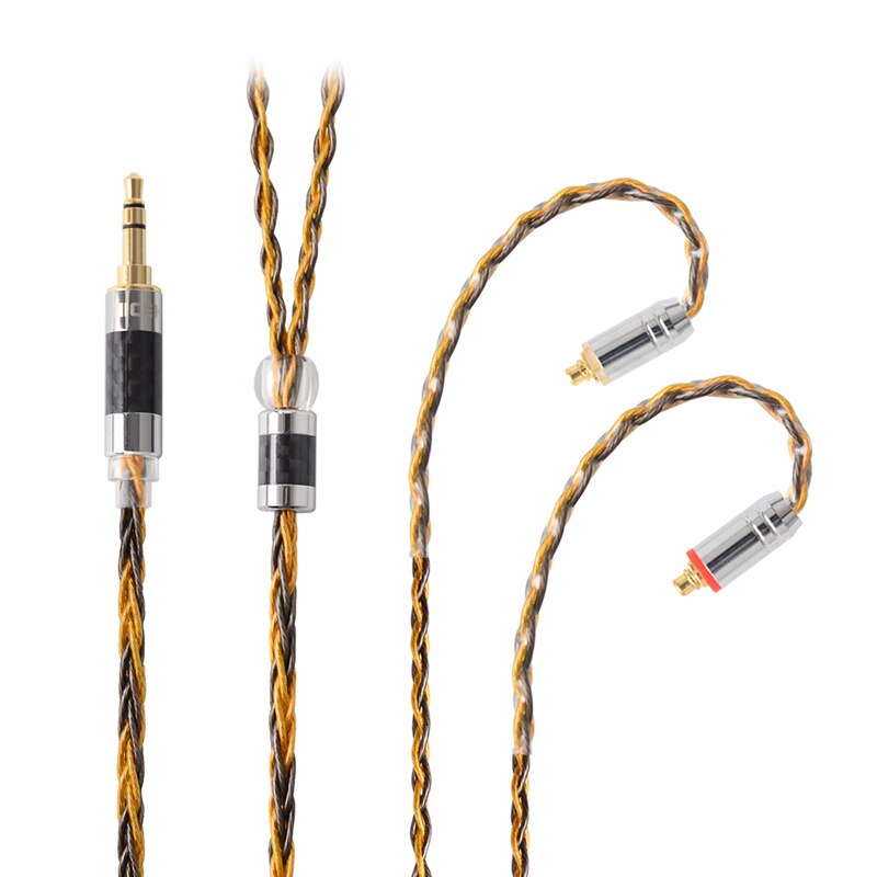 NICEHCK C8-1 8 núcleo plateado y cobre Cable de auriculares mezclado 3,5/2,5/4,4mm MMCX/NX7 Pro/QDC/0,78mm 2Pin para DB3 ST-10s: 3.5mm With MMCX