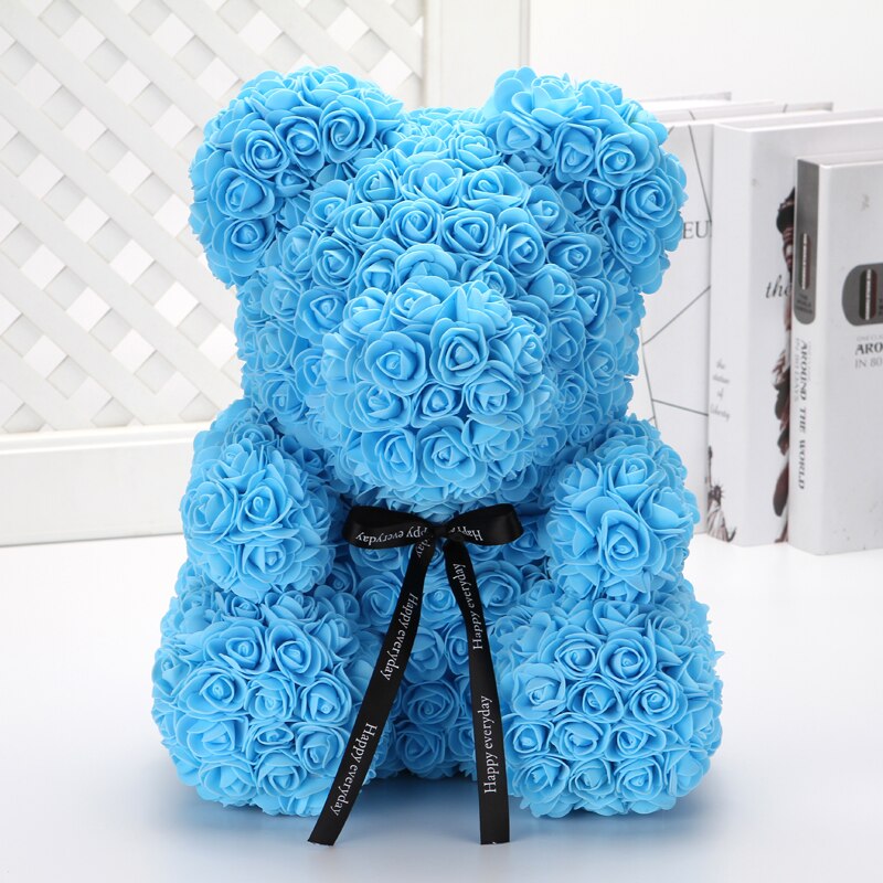 Ourson en roses artificielles bon marché de 40cm, mousse en plastique, ours en peluche Rose, petite amie, de saint-valentin, décoration de fête d'anniversaire: 5