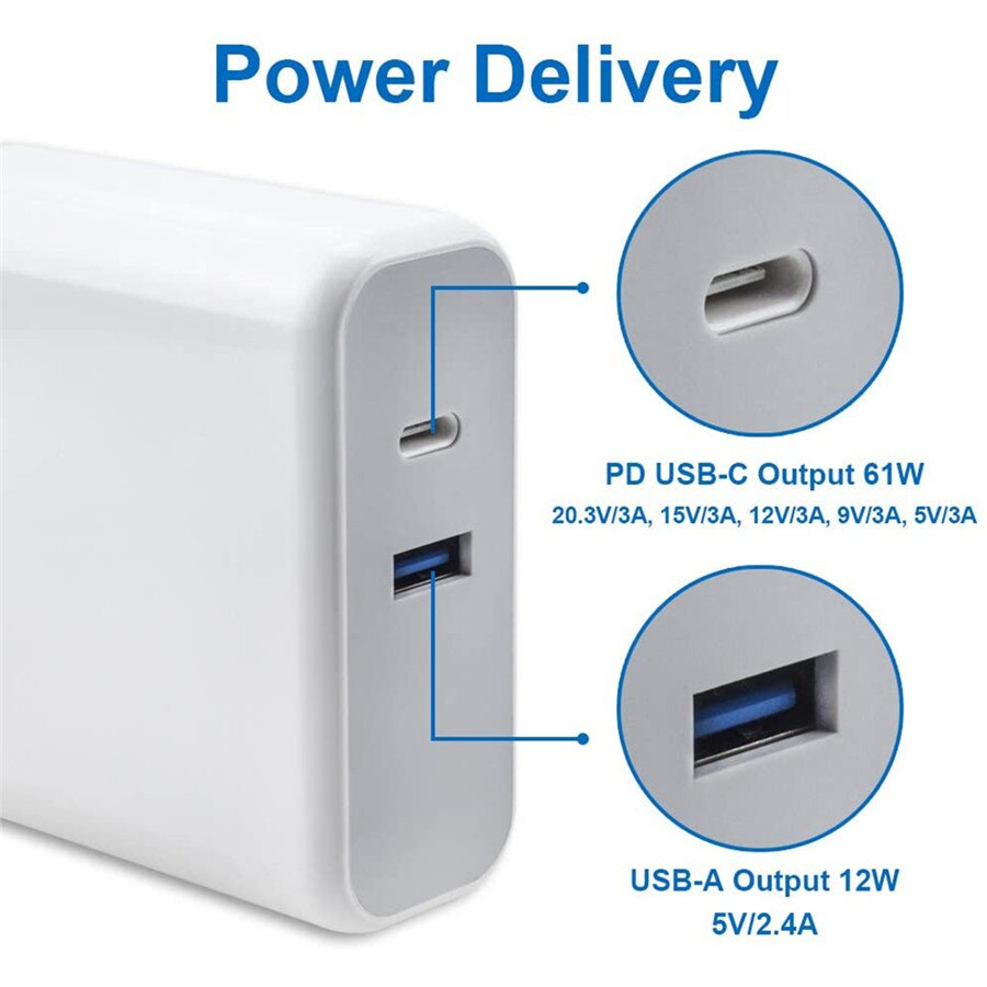73W USB C Charger Compatible with Macbook 13in/ Macbook Pro 13in/ Macbook Air 11in&13in, Type-C Power Adapter