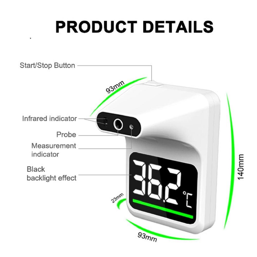 Wall-Mounted Non Contact Infrared Thermometer Wall Mounted Digital Forehead Thermometer for office and mall