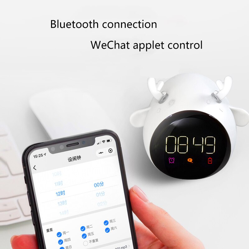 Cute Pet Sheep Deer Alarm Clock Intelligent Colorful Electronic Mini Digita Sleep Kids Desk Table Clock