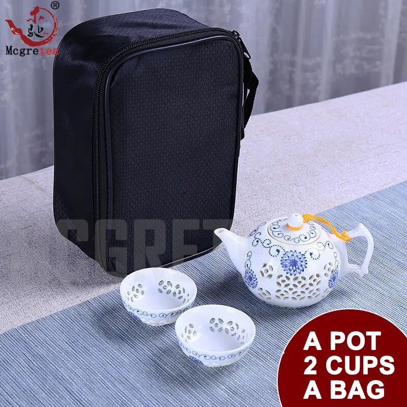 tea sets blue-and-white exquisite ceramic teapot kettles tea cup porcelain chinese kung fu tea set drinkware 1 Pot 2 Cup