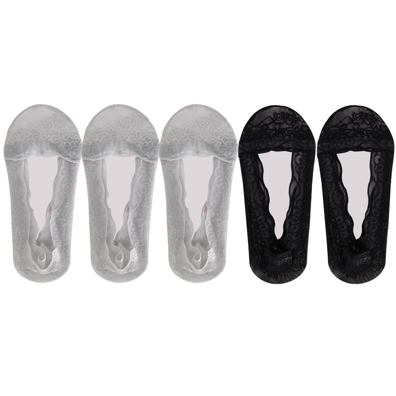 Lot de 5 paires chaussettes femmes en lot soquettes courtes femme de chaussettes en dentelle pour femme, invisible, été, transparent, court, ensemble de rinçage, blanc, coupe basse, silicone, antidérapant, bateau: Kaki