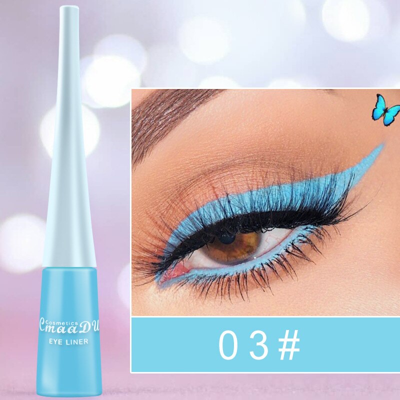 12 Kleuren Neon Vloeibare Eyeliner Potlood Waterdichte Kleurrijke Blauw Groen Geel Wit Eye Liner Pen Vrouwen Make-Up Ogen Cosmetica: A 03