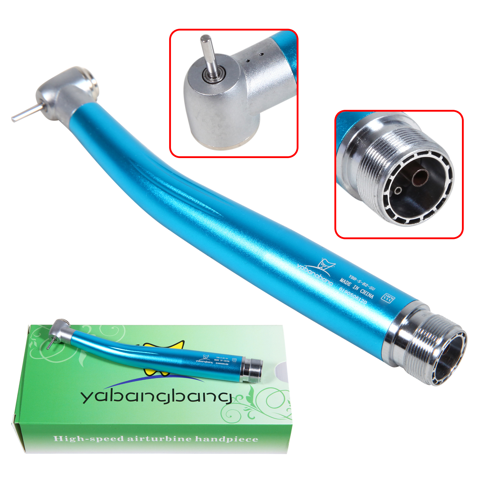2/4Holes Dental High Speed Handpiece Push Button Standard Head Air Turbine Single Water Spring Rotor/Cartridge: LIGHT GRAY