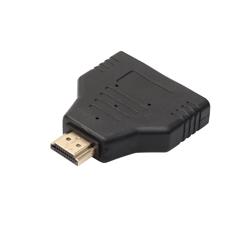 HDMI 2 Dual Port Y Splitter 1080P HDMI v1.4 Male to Double Female Adapter Cable 1 In 2 Out HDMI Converter Connect Cable Cord: Without cable