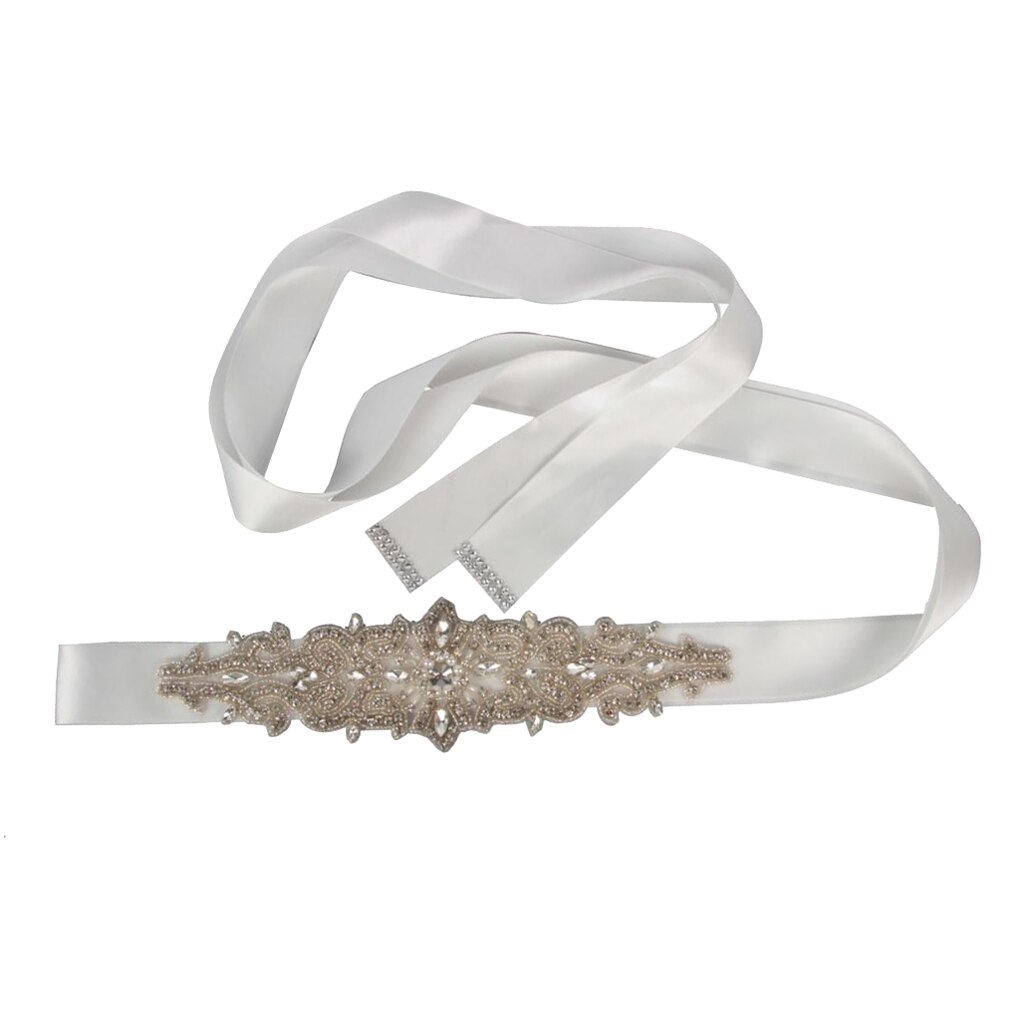 Braut Strass Hochzeit Gürtel Hand Perlen und Kristall für Brautkleider-118,11x1,57 zoll