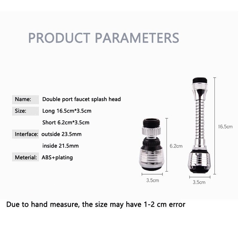 Bathroom Shower Water saver Kitchen faucet adapter Sink faucet Pieces for tap faucets Sink faucet 360 jointed Extension cable