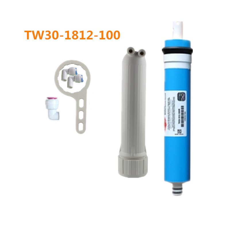 100 gpd omvendt osmosemembran til dow filmtec  tw30-1812-100 erstatningsvannfilter 1/4 hurtigkoblingsvannfilterhus