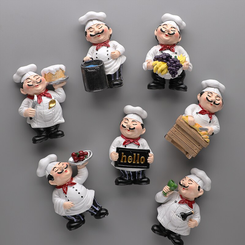 Restaurant Chef réfrigérateur collé pain maître 3D réfrigérateur aimant réfrigérateur magnétique collé à la main collection grands Chefs