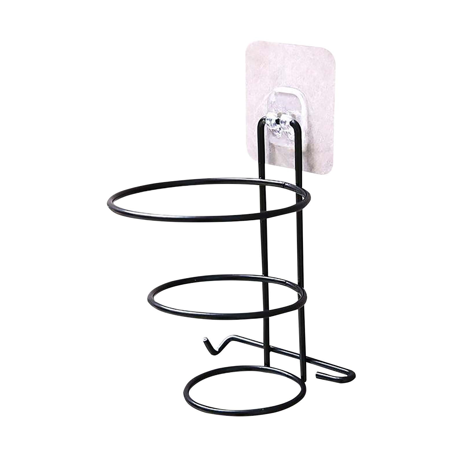 2/1PC Hair Dryer Rack Hair Dryer Rack Free Punching Iron Wall-mounted Storage Rack