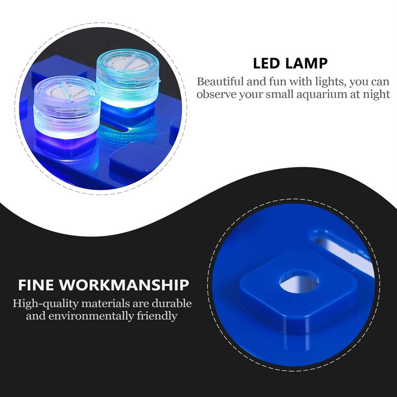 Acrylic Fish Tank Breeding Isolation Box Aquarium Mini LED Aquarium Kit For Betta Tropical Fish Light Up Fish Tank Decoration