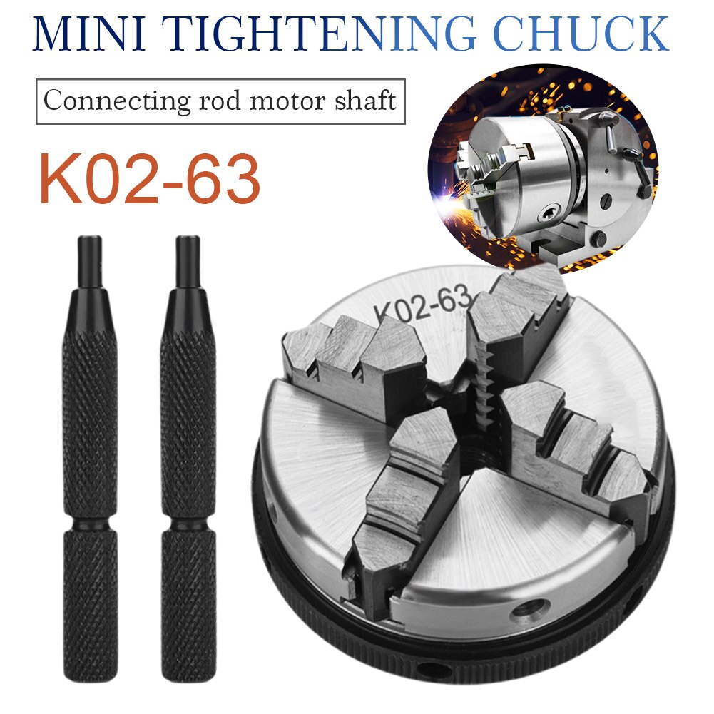 4 Jaw Practical Self Centering Machine Accessories Durable Steel Multifunction Wide Clamping Range Wood Lathe Chuck Industrial