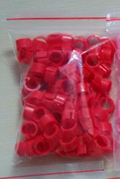100Pcs Duiven Ringen 8*7Mm Bajonet Identificatie Ring Opening Ring Kleur Duif Voetring Duif Levert Vogel apparaten: Red