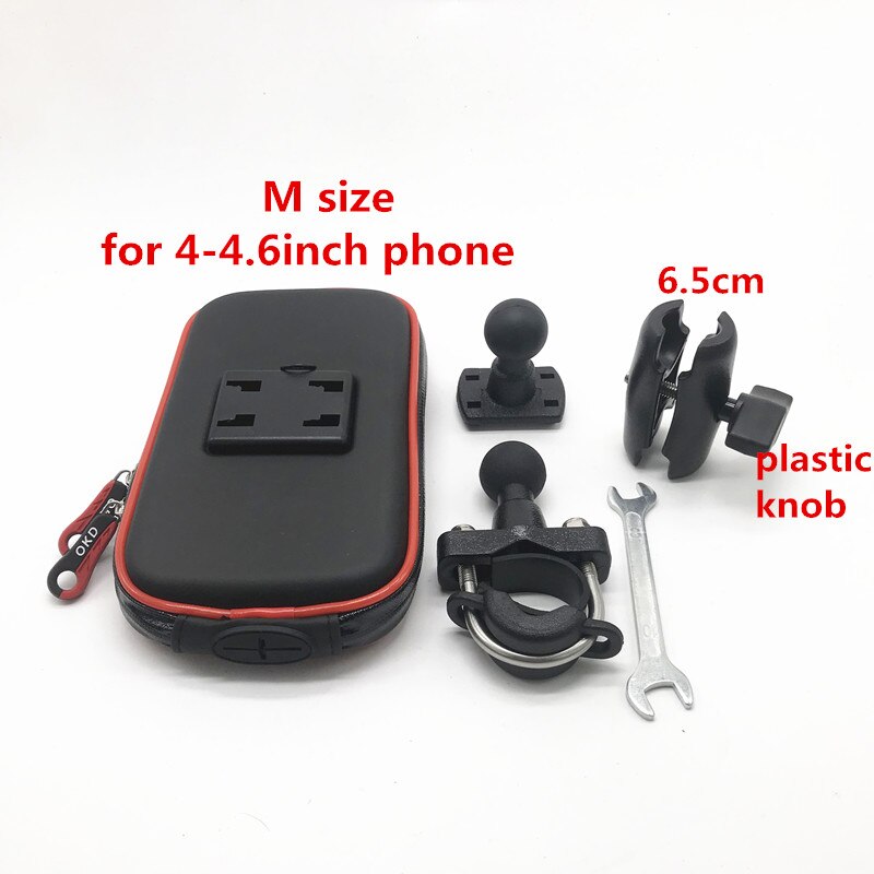 Motorcycle Phone Mount - Waterproof Zipper Case - ABS Plastic - Anti-theft Lever - for Smartphones: kit 7