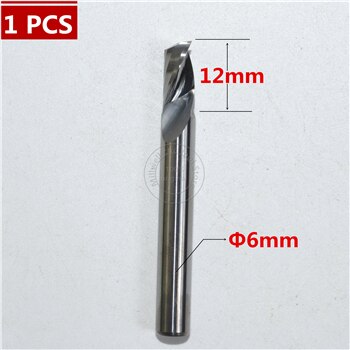 6mm * 12mm, CNC machine insert bit, vhm frees, klasse-EEN 1 flute end mill, PVC, MDF, Hard hout, Acryl: 1 PCS