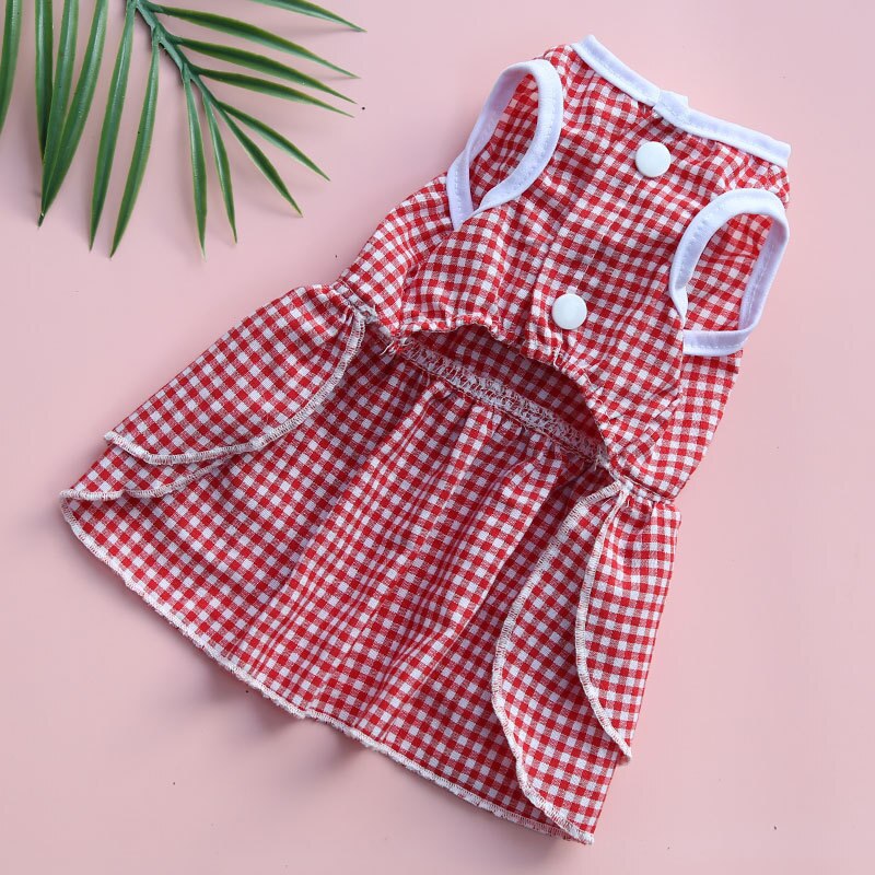 Huisdier Kleding Lente Zomer Hond Rok Kitten Puppy Zoet Prinses Kleding Verjaardag Bruiloft Chihuahua Plaid Kleding