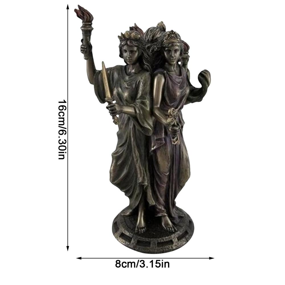 Three Goddesses Resin Statue Ancient Greek Religious Crafts Decoration Three-faced God Sculpture Ornaments Zen Decor Figure