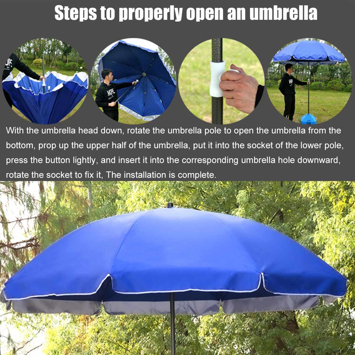 1.8m 2 Layer Shelf Adjustable Portable Outdoor Parasol Garden Umbrella Base Sunshade Patio Umbrella Stand Sun Shelter Accessory