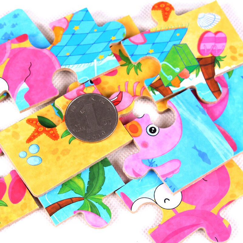 4 sztuk/pudło nowe cztery w jednym drewniane Puzzle zabawka dla dzieci zwierzęta/pojazd poznanie nauka zabawki edukacyjne dla dzieci MG-H01