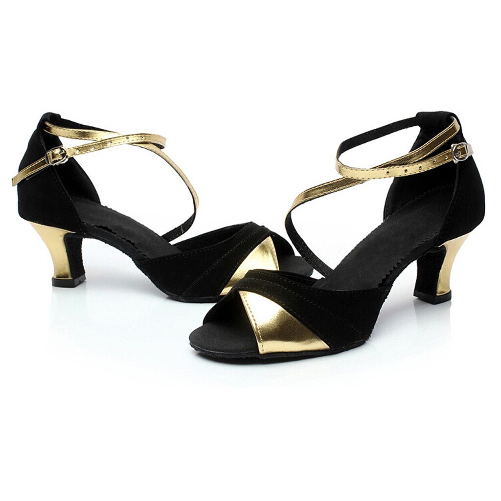 Cross-tied Buckle Strap Women's Dance Shoes Rumba Waltz Prom Ballroom Latin Salsa Dance Shoes Square Dance Shoes