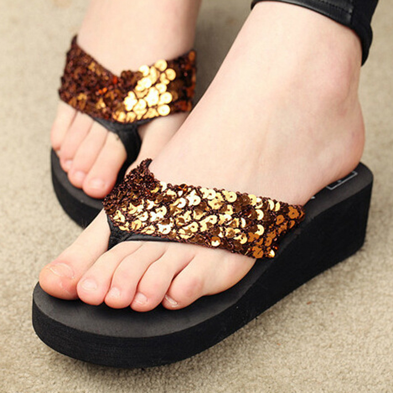 Women Flops Solid Slides Women Sandals Women Thickness Sequin Shoes Zapatillas Shoes Slippers Beach Shoes