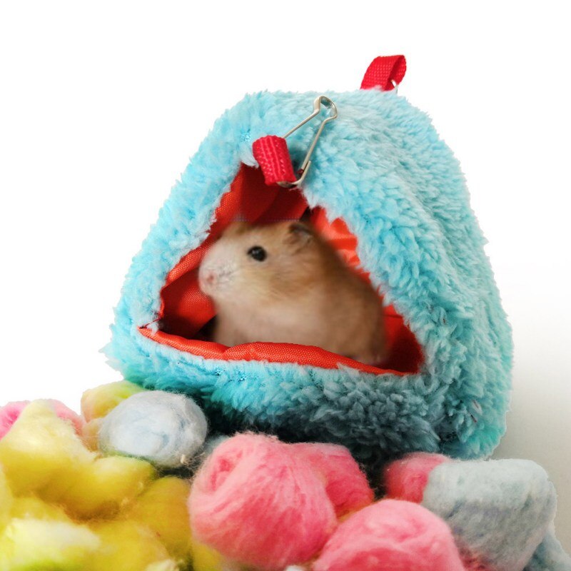 Mini hus lille dyr hængekøje trekantet formet varm hængende reden hus til hamster papegøje: L