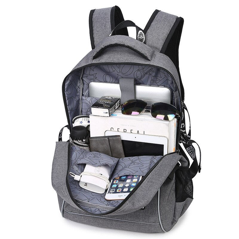 backpack male students bag Oxford waterproof USB charging backpack