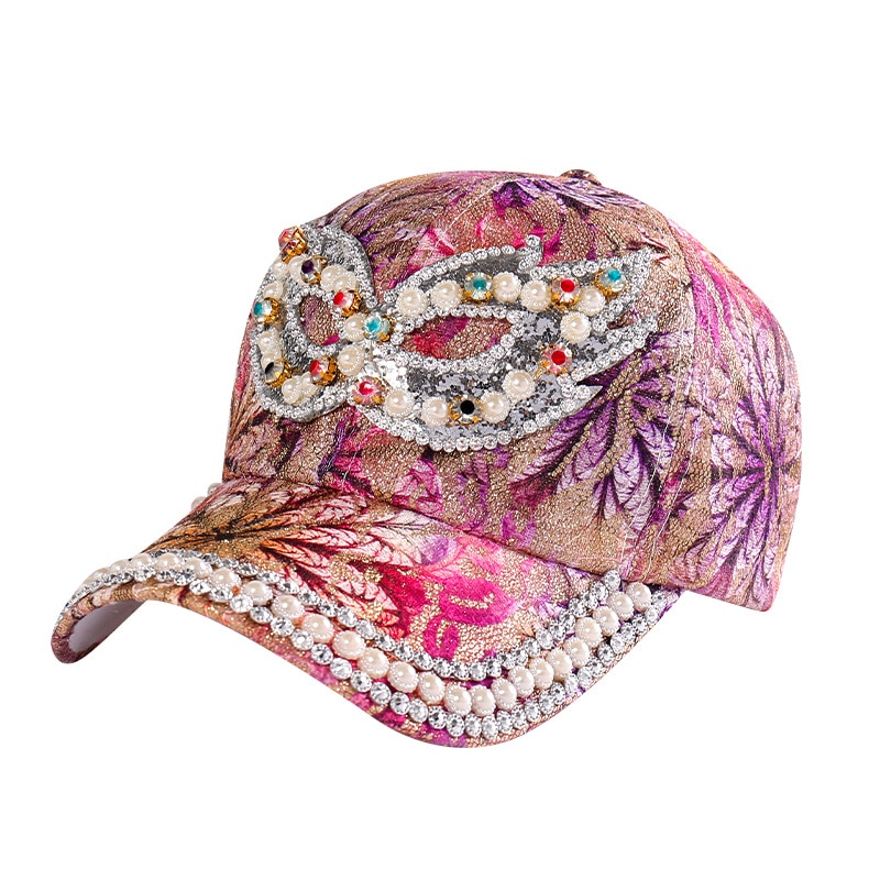 Sombrero de sol para mujer y niña, gorra de béisbol con diamantes de imitación y perlas, colorida, Snapback, Cool Star