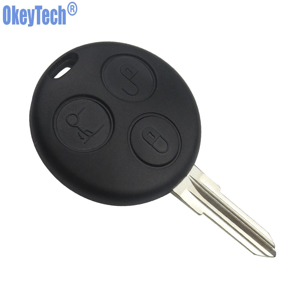 OkeyTech Replacement Car key For Mercedes Benz SMART Fortwo 450 Forfour Roadster Case 3 Button Blank Blade Remote Key Shell Fob