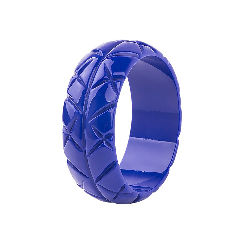 Trendy żywica mankiet grawerowane bransoletki bransoletki kobiety nowa moda akrylowe okrągłe szeroka bransoletka kobiet urok biżuteria ślubna dziewczyny: blue-2