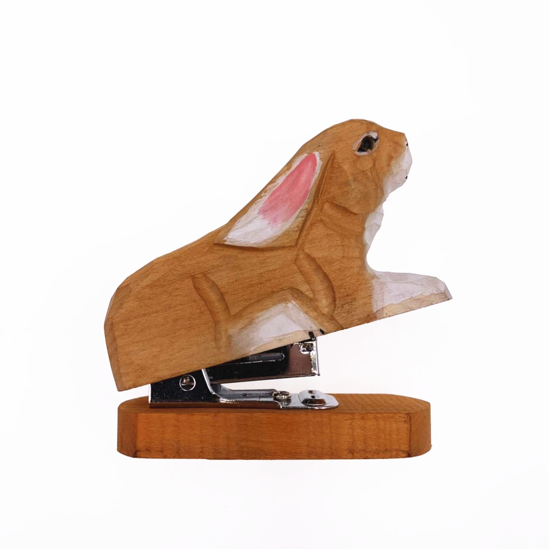 Grapadora creativa hecha a mano con de flamenco, Mini grapadora de madera con 3D de animales, se envía grapas, decoración de escritorio de aprendizaje para oficina