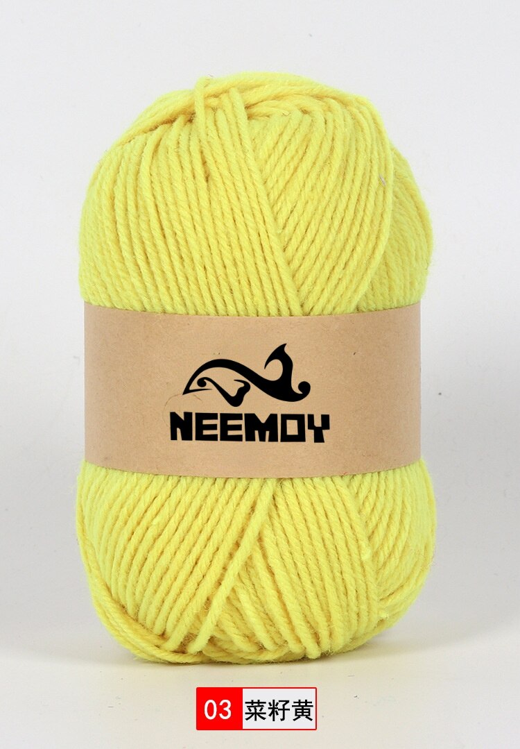 Hilo acrílico de algodón para tejer, hilo de lana para ganchillo, bufanda de bebé, tejido artesanal colorido, hilo hecho a mano para suéter DIY: 03